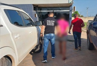 Suspeito foi levado à Central de Flagrantes (Foto: Divulgação/PCRR)