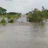 A ponte sobre o rio Baraúna, no km 78, alagou após as fortes chuvas em Caracaraí, em 2023 (Foto: Divulgação)