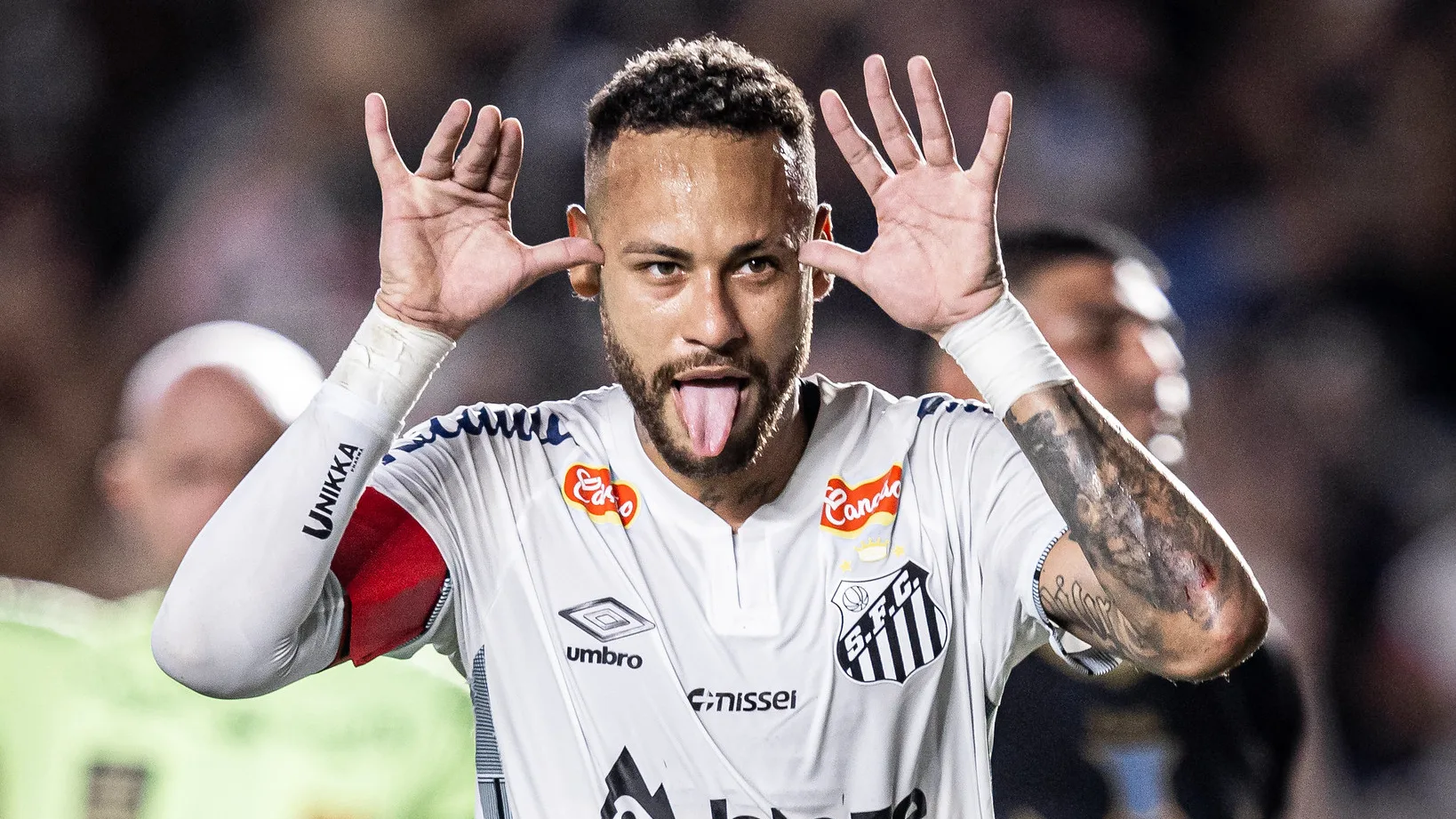 O atacante Neymar durante o duelo entre Santos e Água Santa, pelo Paulistão 2025 - 16.02.2025 (Foto: Raul Baretta/ Santos FC)